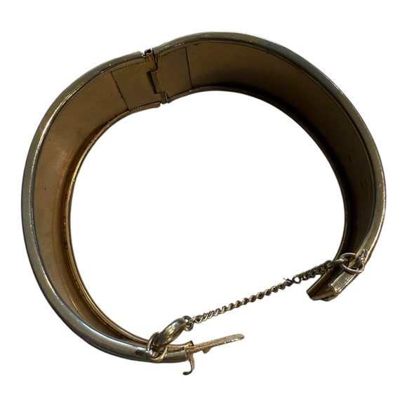 Vintage Animal Print Brown Leopard Fur ( faux ?) 1”W Statement Bracelet - Picture 4 of 10